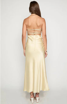 Mackenna Strapless Maxi Dress | Yellow