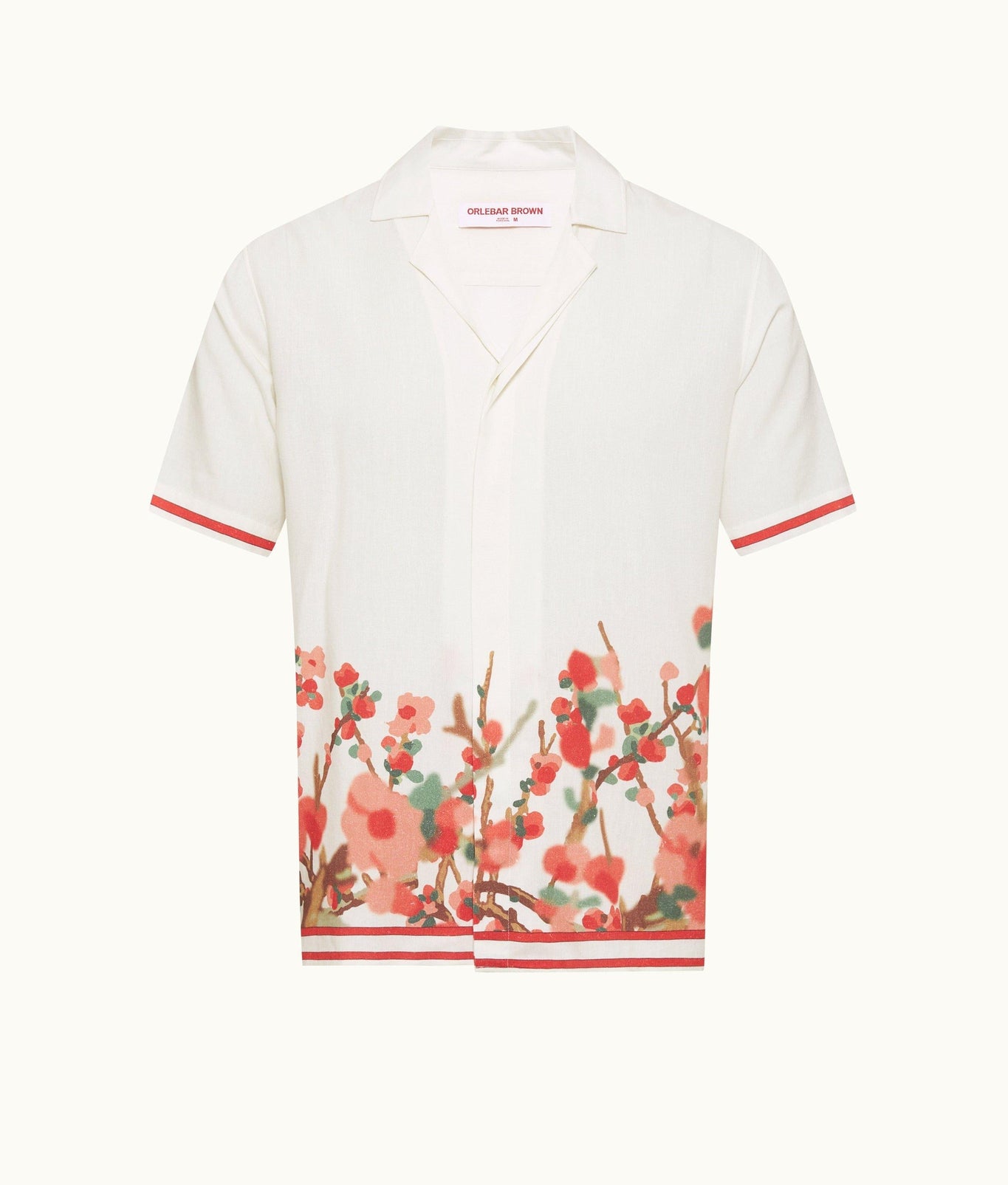 Maitan Blossom Season Print Relaxed Fit Capri Collar Shirt | Red