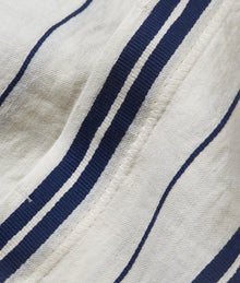 Maitan Stripe Relaxed Fit Capri Collar Linen-Cotton Shirt | Azul Blue/Cashew