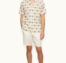Marne Blossom Jacquard Relaxed Fit Capri Collar Shirt White Sand/Plum Colour | White Sand