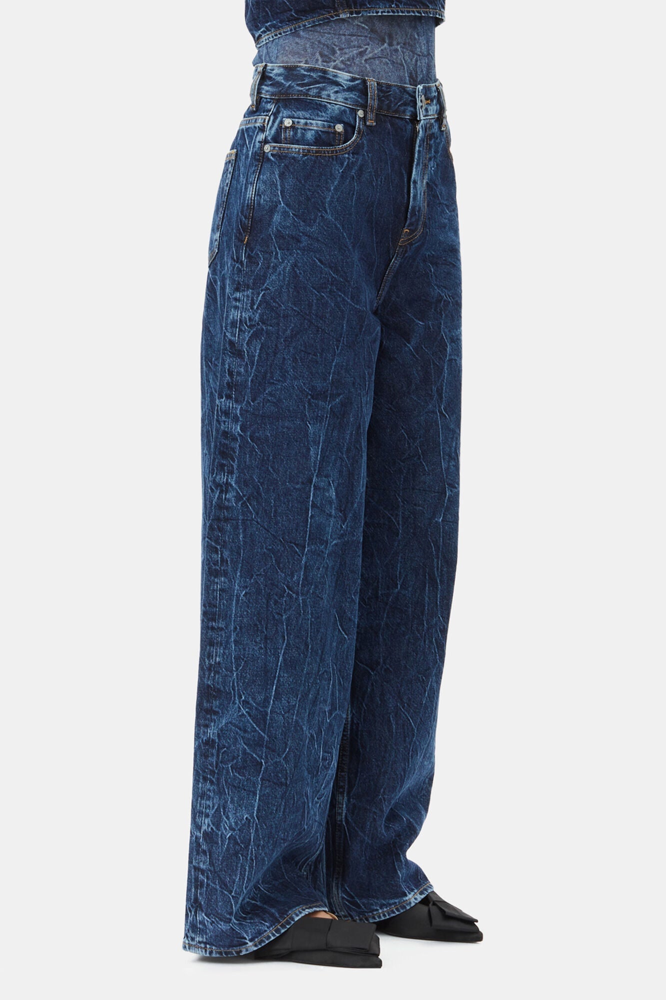 Marri Jeans in Dark Denim | Mid Blue Stone