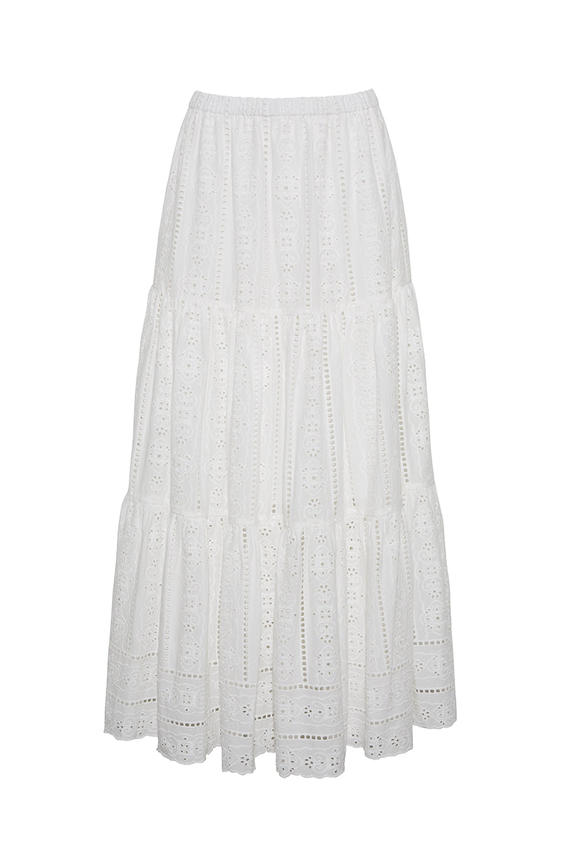 Melanie Skirt | Bria Eyelet Ivory
