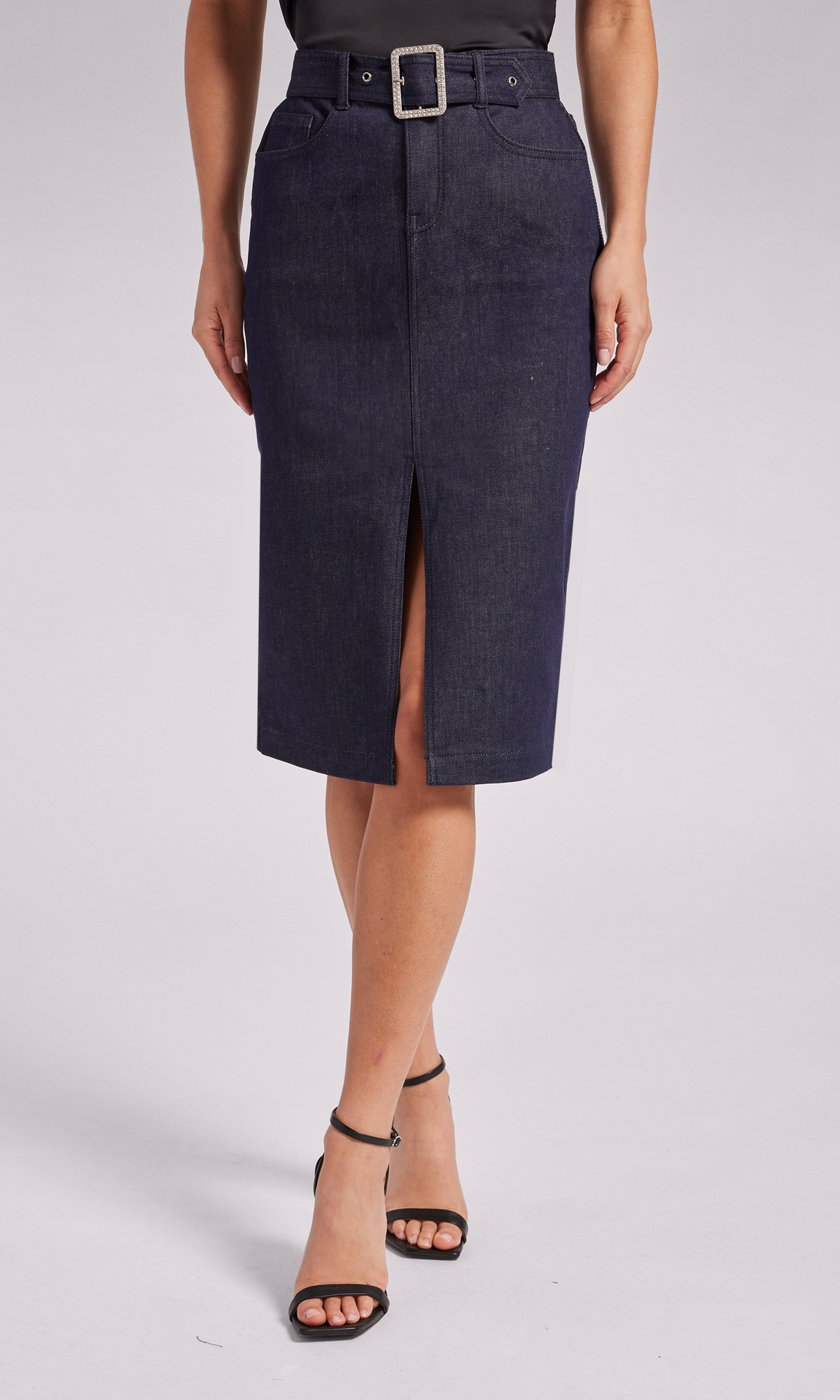 Melissa Sheen Denim Skirt | Dark Denim Blue