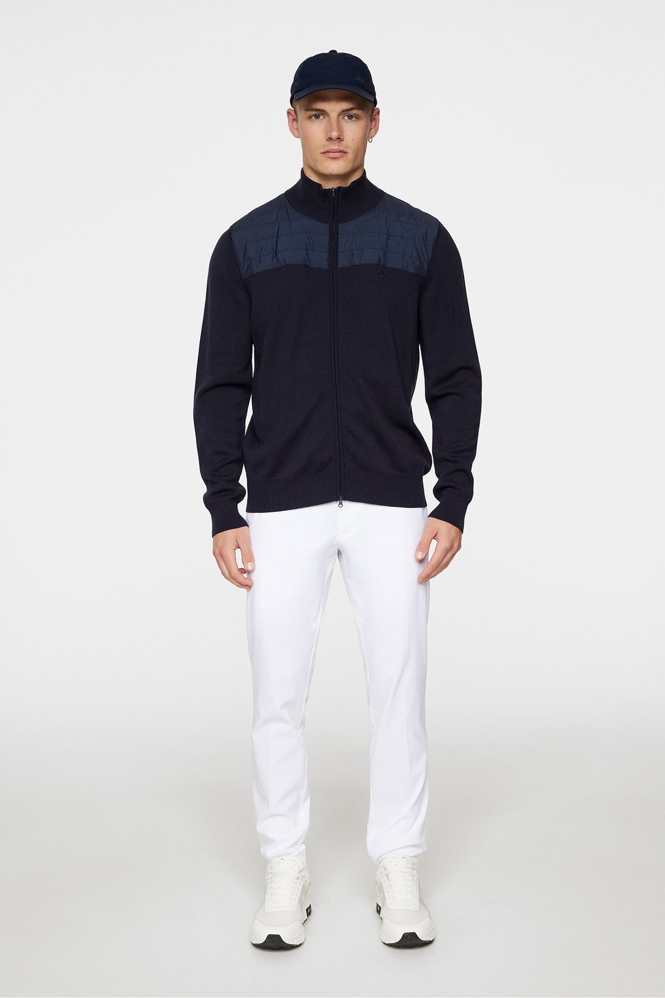 Men | Bridge Knitted Hybrid Sweater | JL Navy