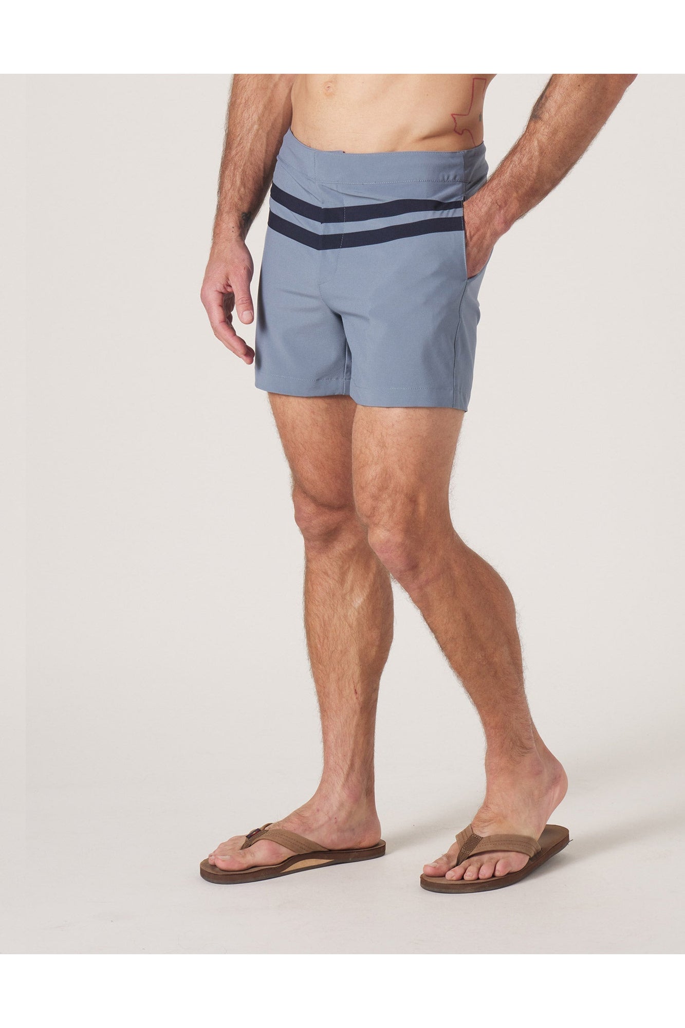 Men | Button Front Trunk | Mineral Blue-Navy