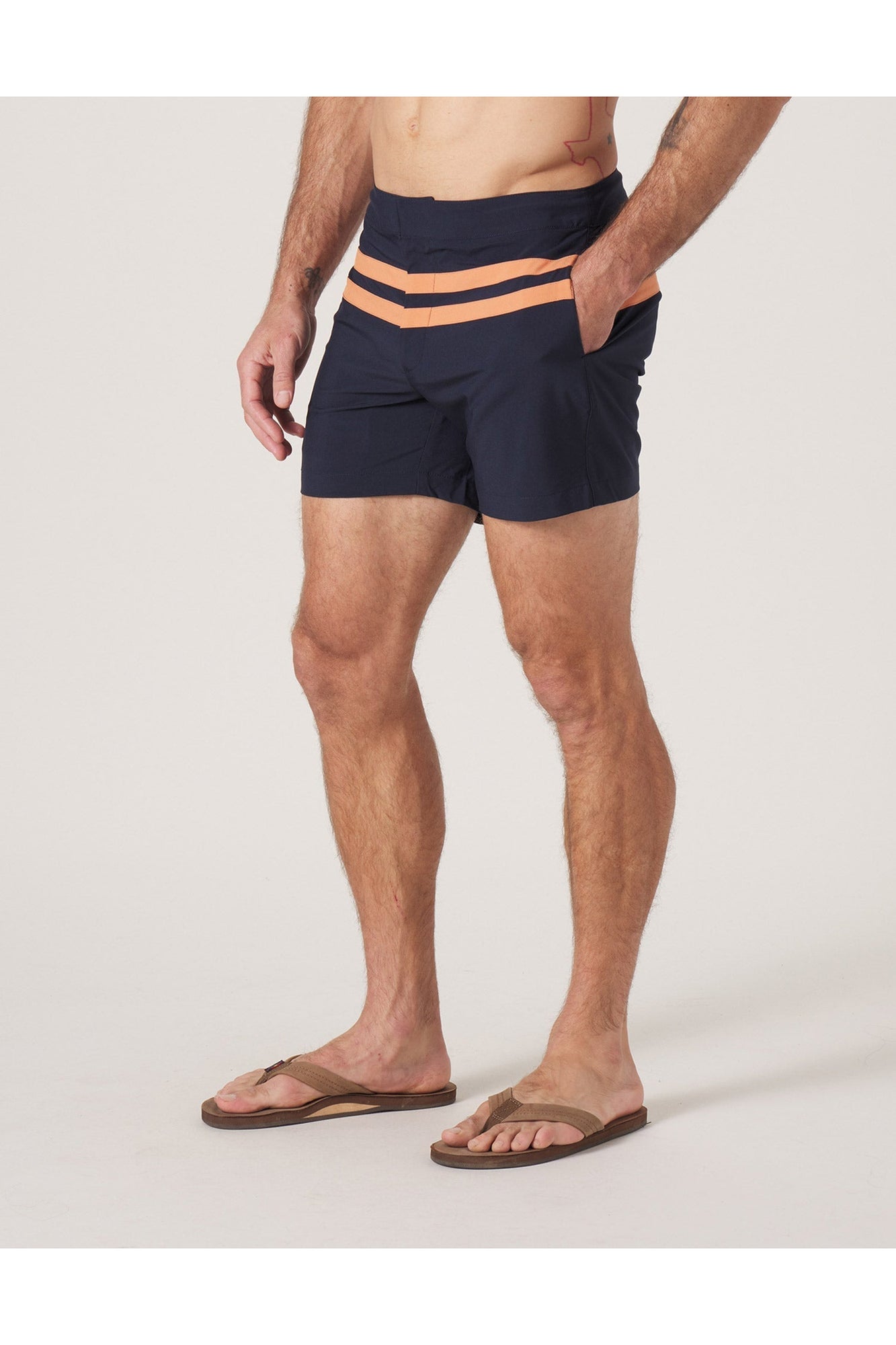 Men | Button Front Trunk | Navy-Copper