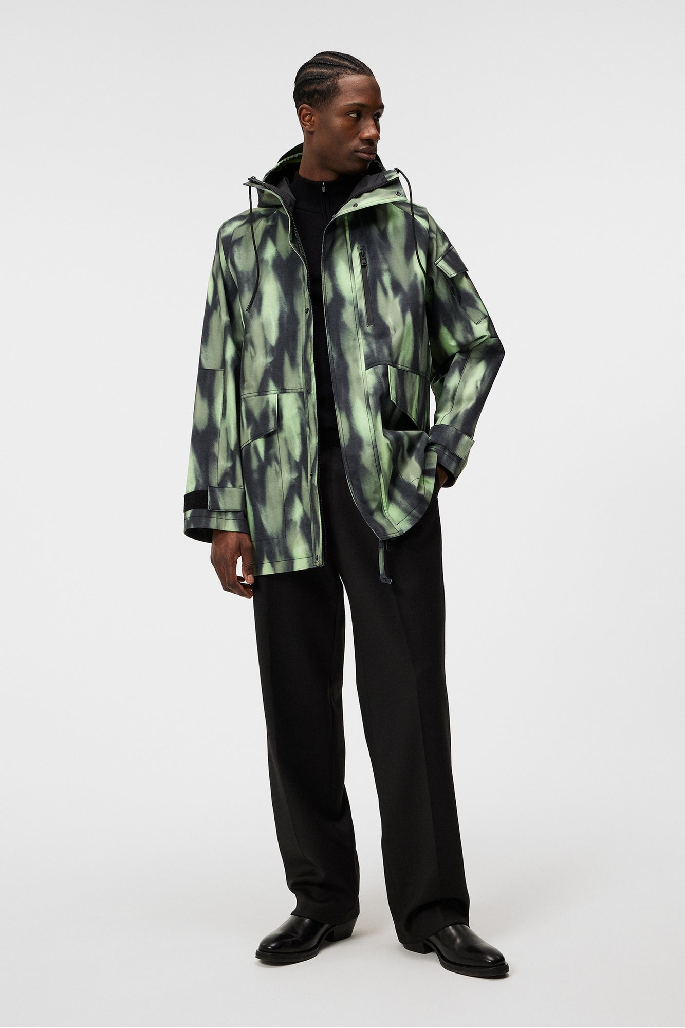 Men | Cadian Printed Jacket | Oil Green