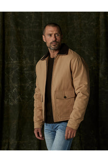 Men | Canvas Zip Front Jacket | Tan