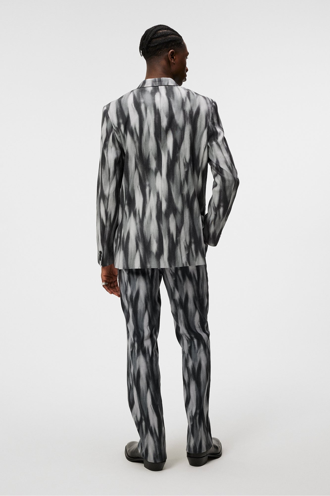 Men | Dorian Printed Linen Mix | Black