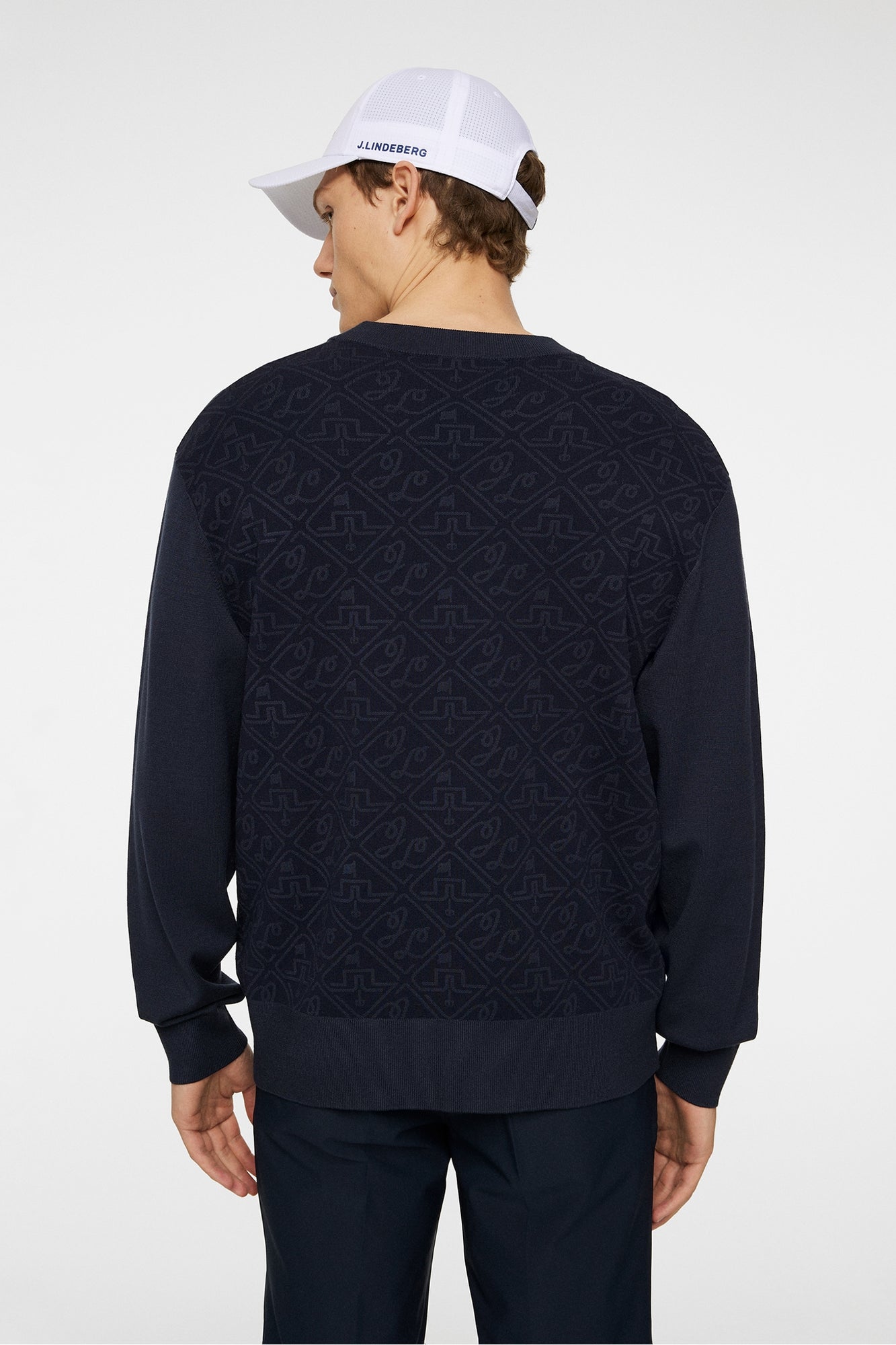 Men | Finn Jacquard Knitted Sweater | JL Navy