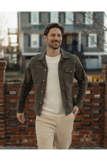 Men | James Canvas Trucker | Dark Moss