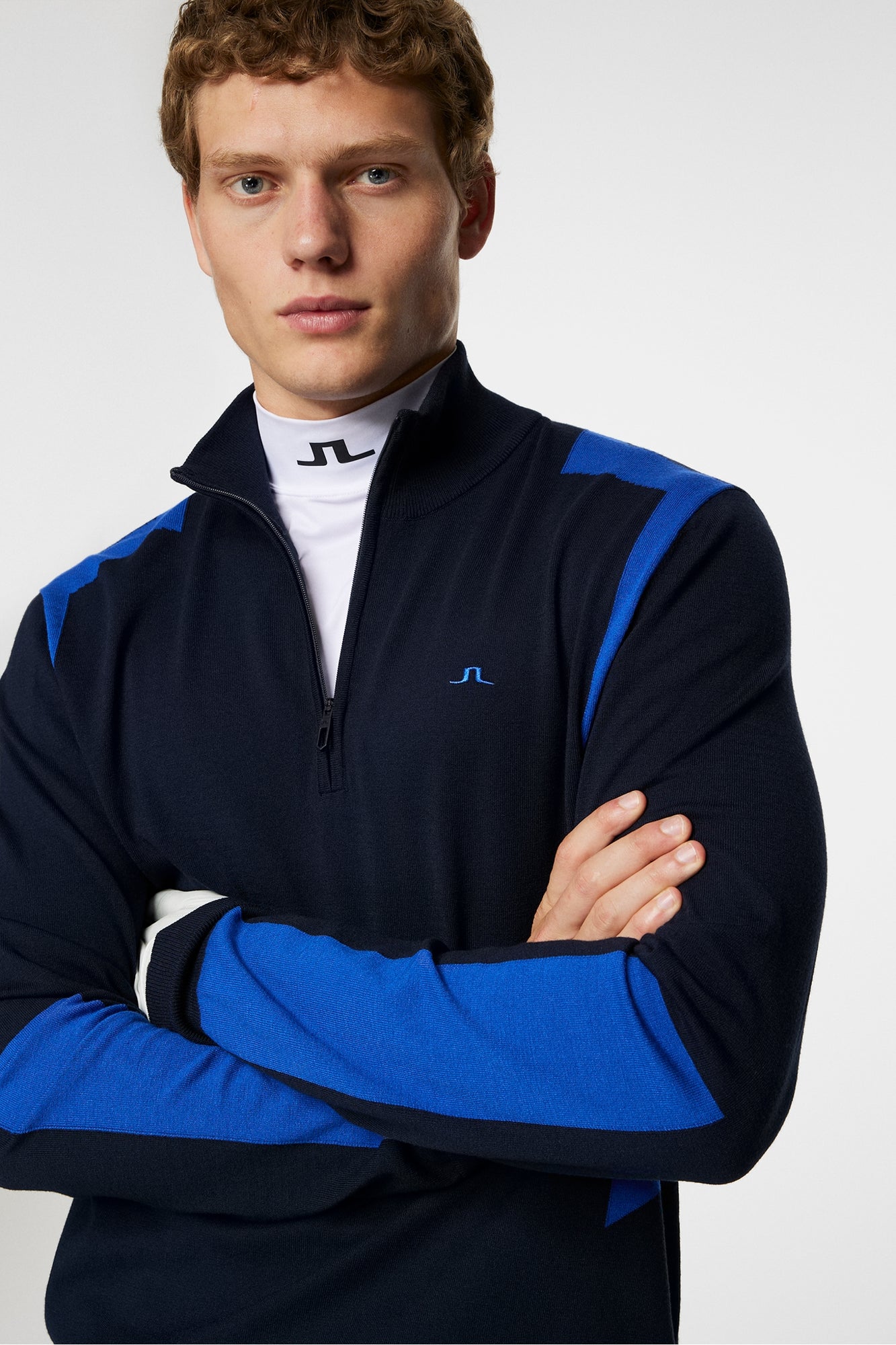 Men | Kendrick Knitted Zip Sweater | JL Navy