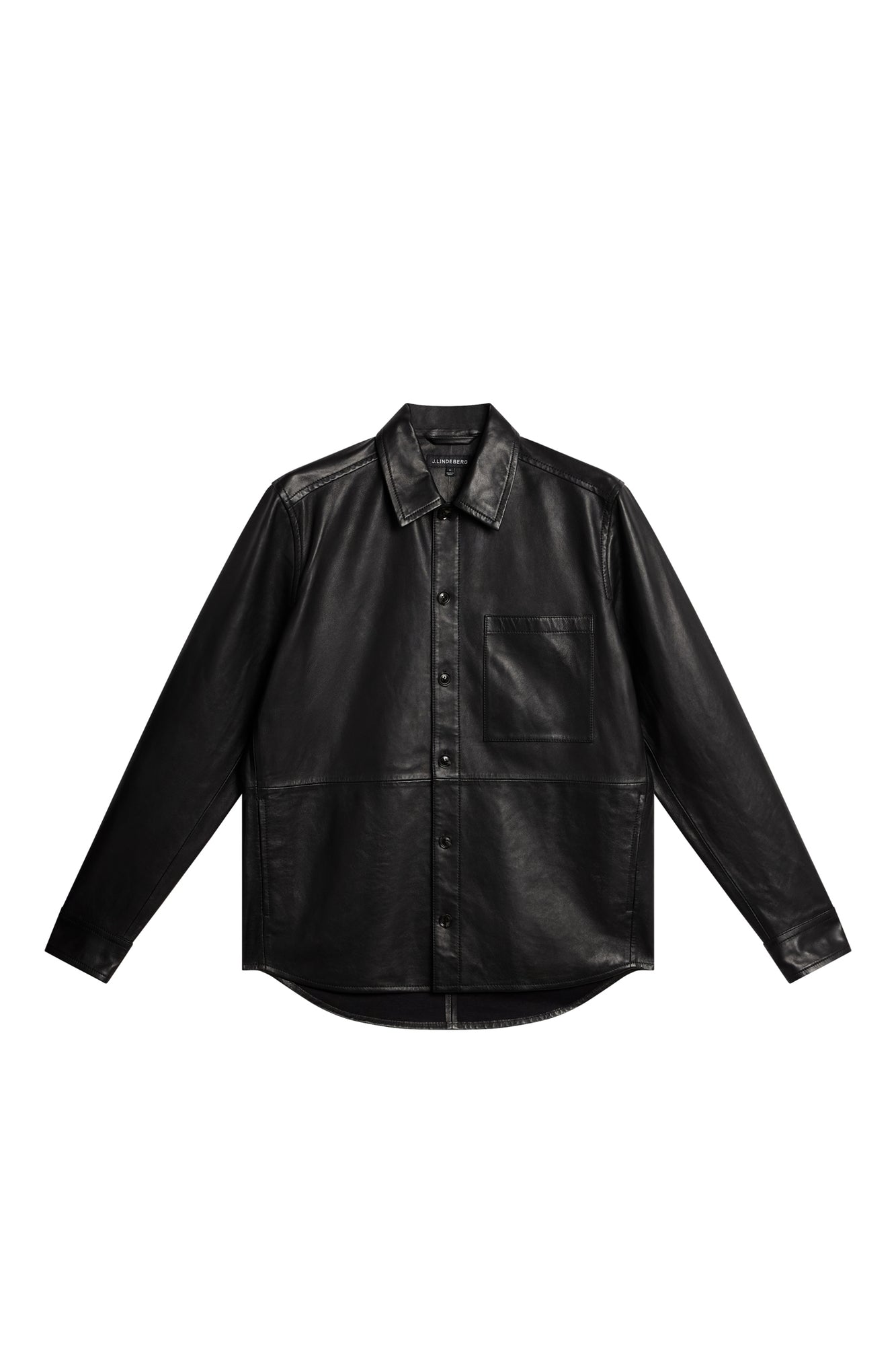 Men | Lanson Leather Overshirt | Black