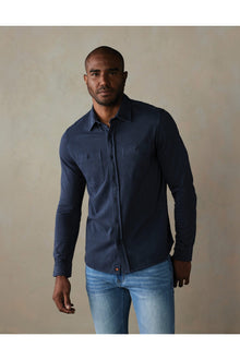 Men | Lennox Jersey Button Up | Navy