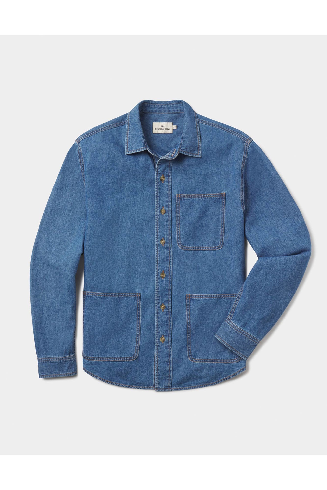Men | Lightweight Denim Overshirt | Medium Wash