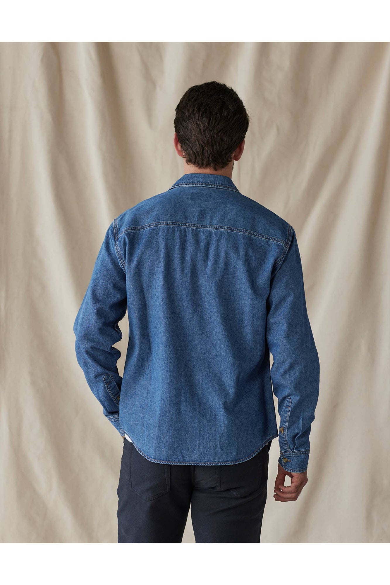 Men | Lightweight Denim Overshirt | Medium Wash