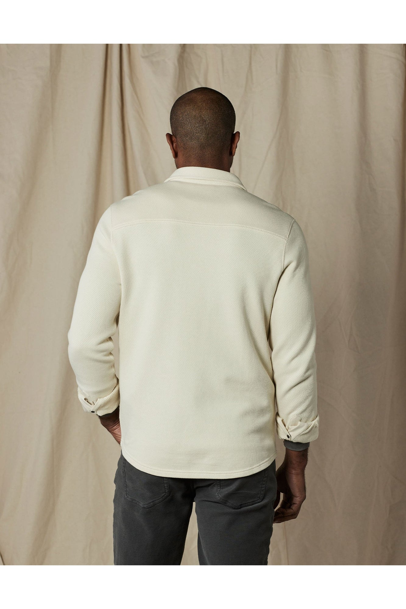Men | Loop Terry Button Up | Ecru