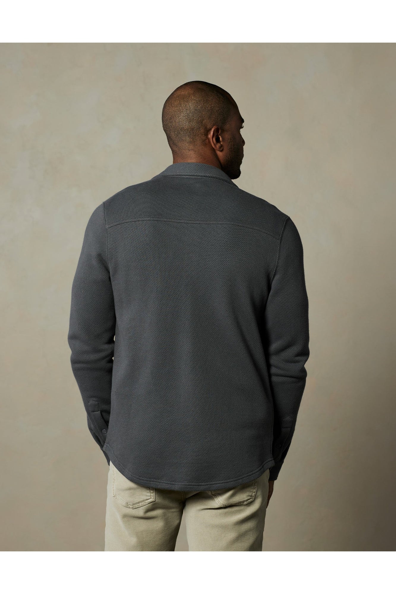 Men | Loop Terry Button Up | Shadow