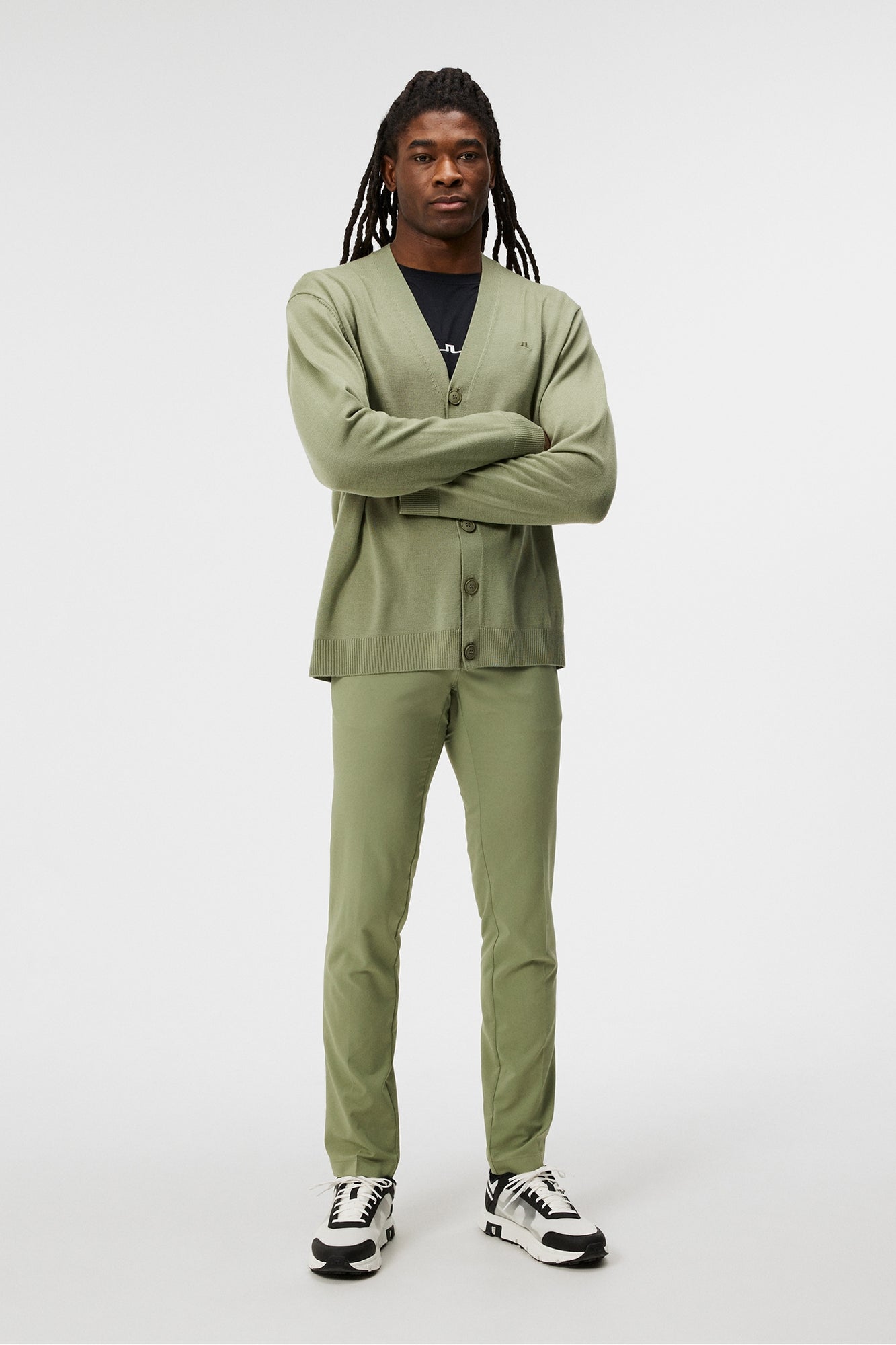 Men | Lucas Knitted Cardigan | Oil Green