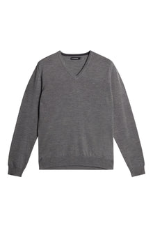Men | Lymann Merino V-Neck Sweater | Grey Melange