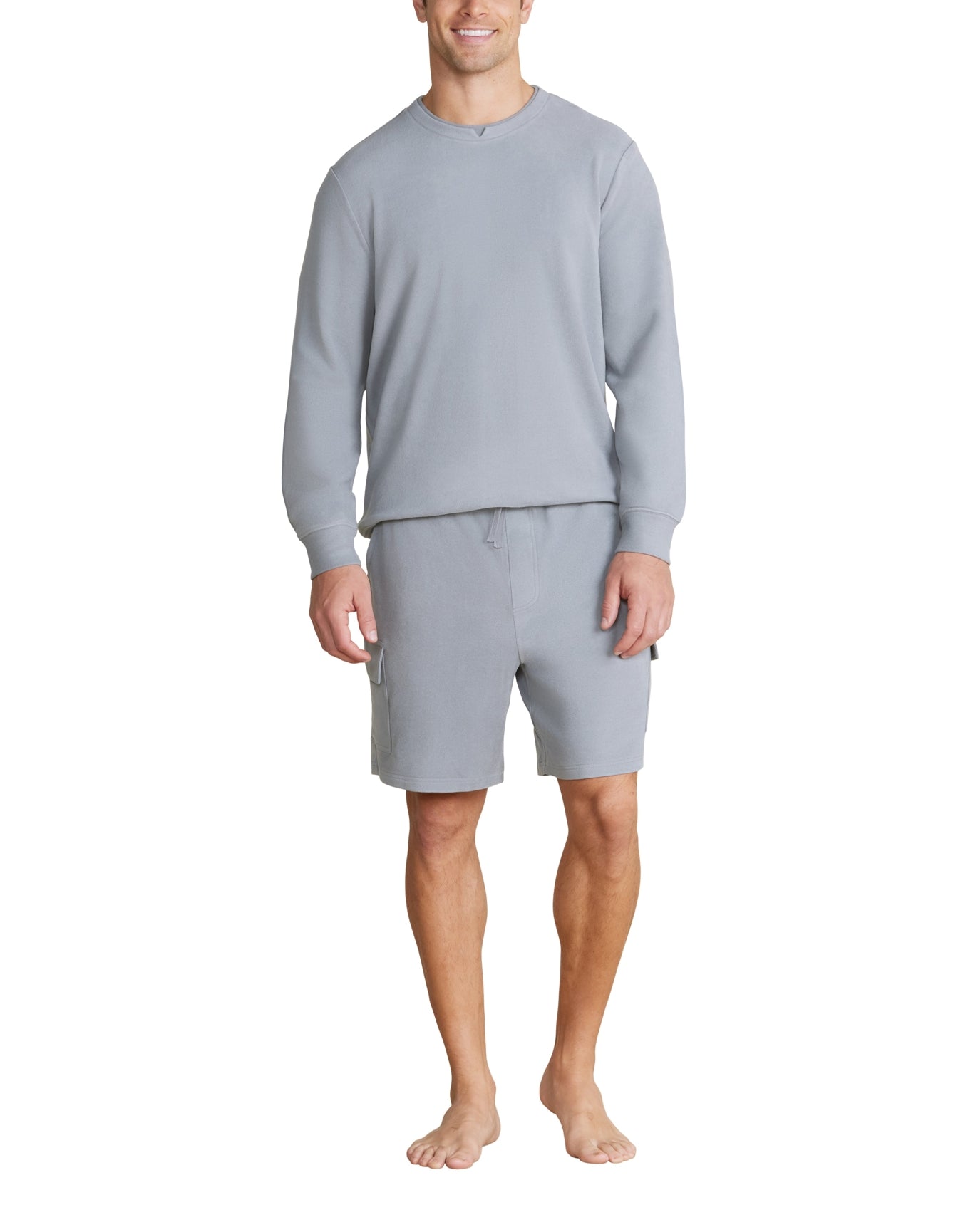 Men | MC s Brushed Fleece Split Neck Pullover | Moonbeam