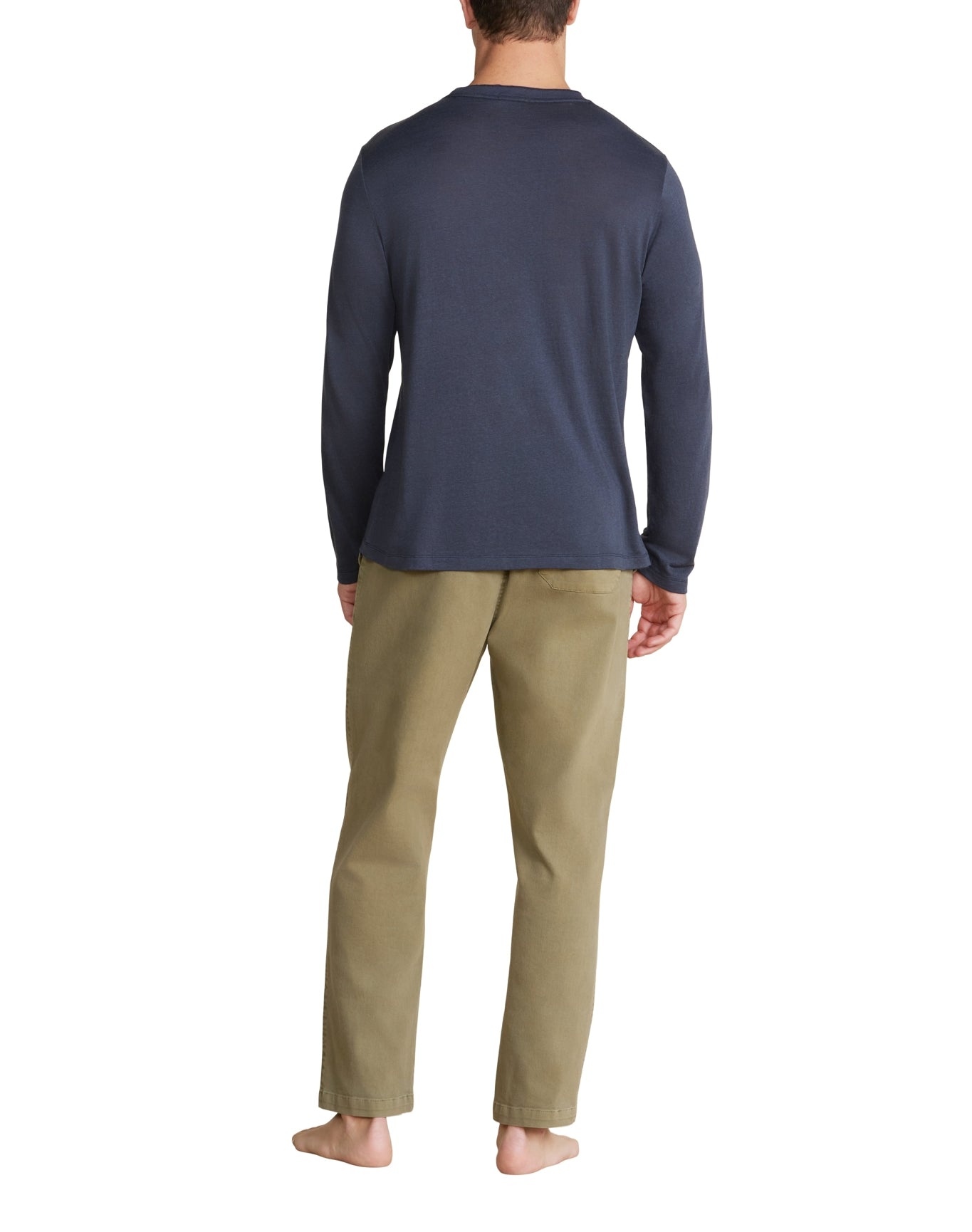 Men | MC s Slub Burnout Cut Neck Long Sleeve Tee | Indigo