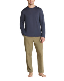 Men | MC s Slub Burnout Cut Neck Long Sleeve Tee | Indigo