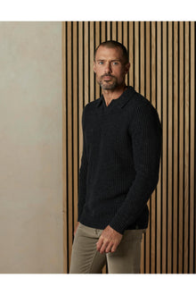 Men | Marled Polo Sweater | Charcoal
