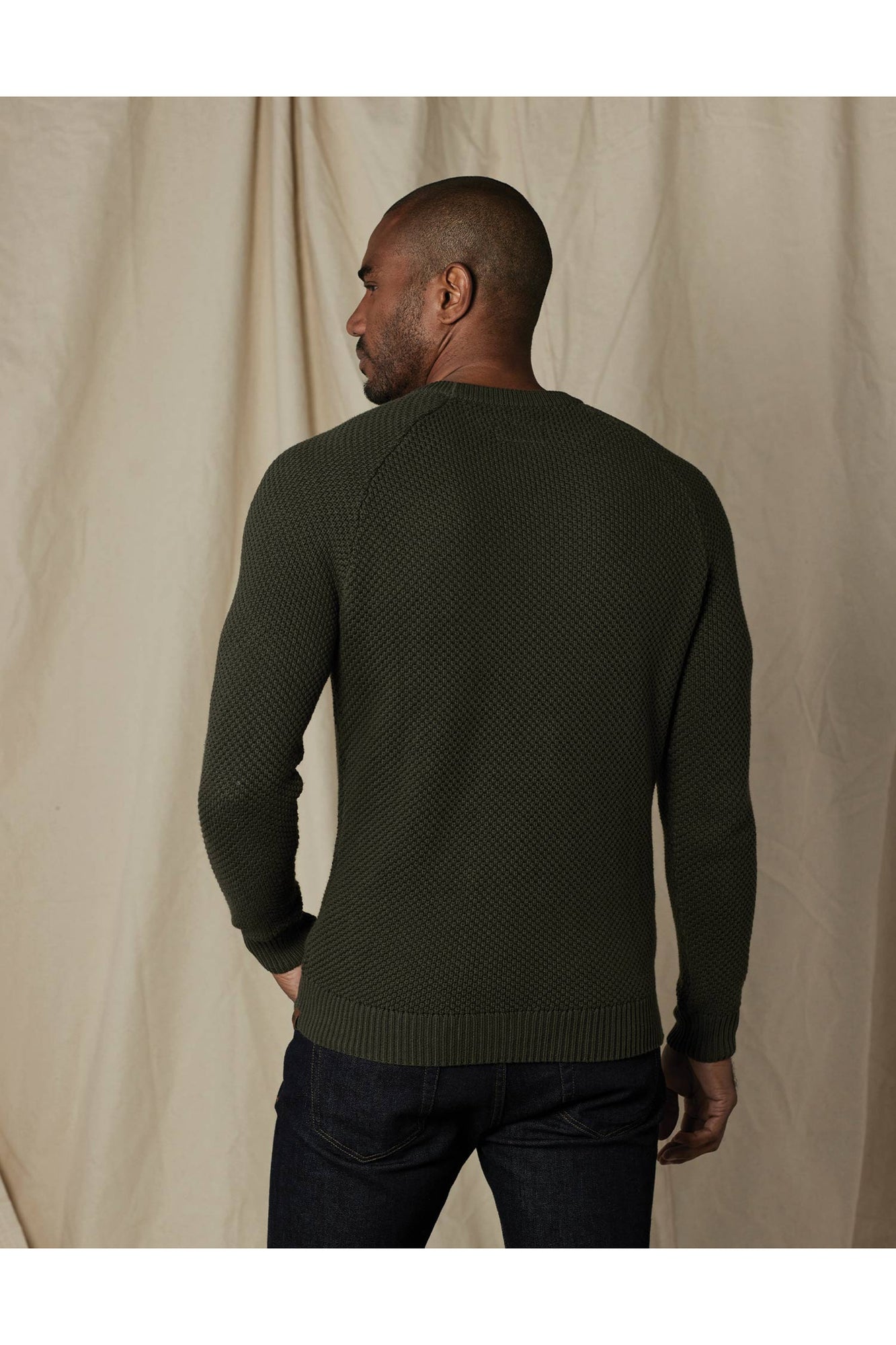 Men | Moss Stitch Crew | Oakmoss