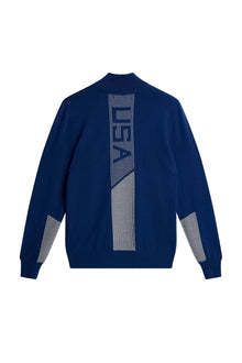 Men | Nathaniel Half Zip Sweater | Estate Blue