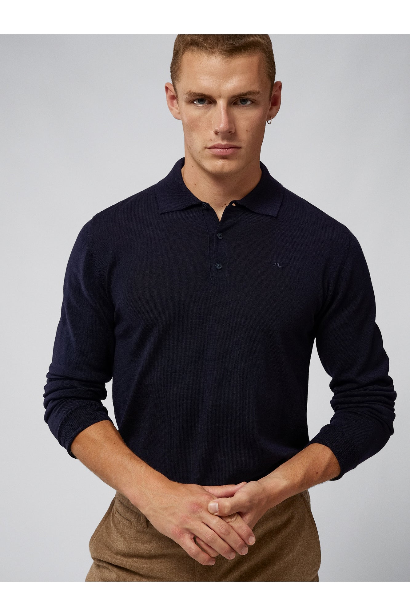Men | Noel Light Merino Polo Shirt | JL Navy