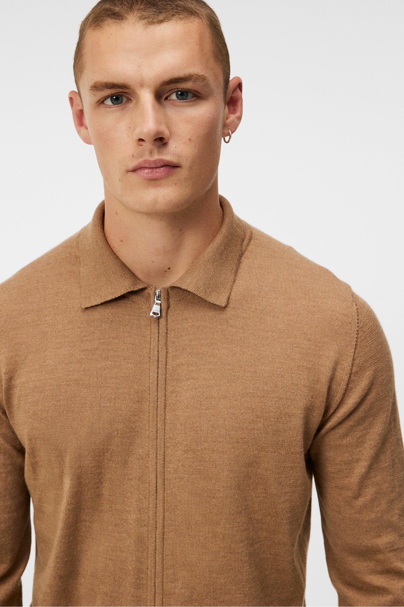Men | Nyle Merino Zip Cardigann | Chipmunk Melange
