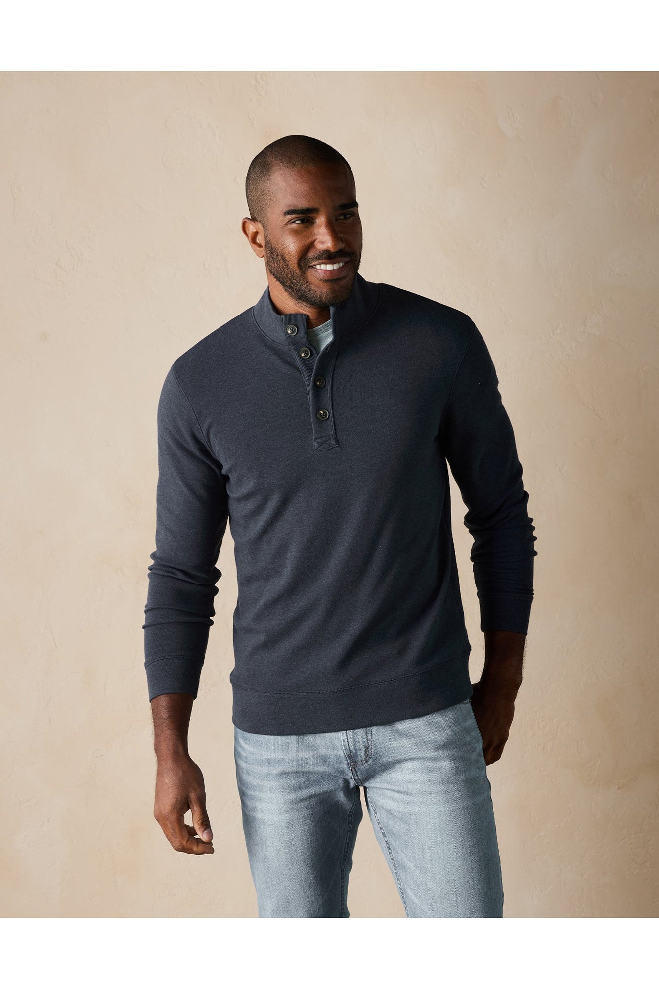 Men | Puremeso Button Popover | Navy