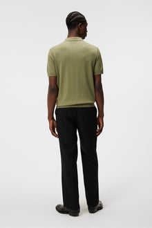 Men | Ridge Rayon Silk Polo | Oil Green
