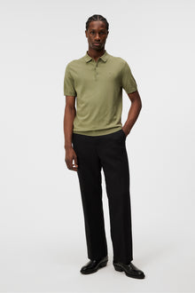 Men | Ridge Rayon Silk Polo | Oil Green
