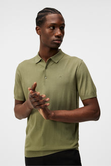 Men | Ridge Rayon Silk Polo | Oil Green