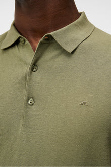 Men | Ridge Rayon Silk Polo | Oil Green