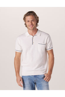 Men | Robles Knit Polo | White-Navy