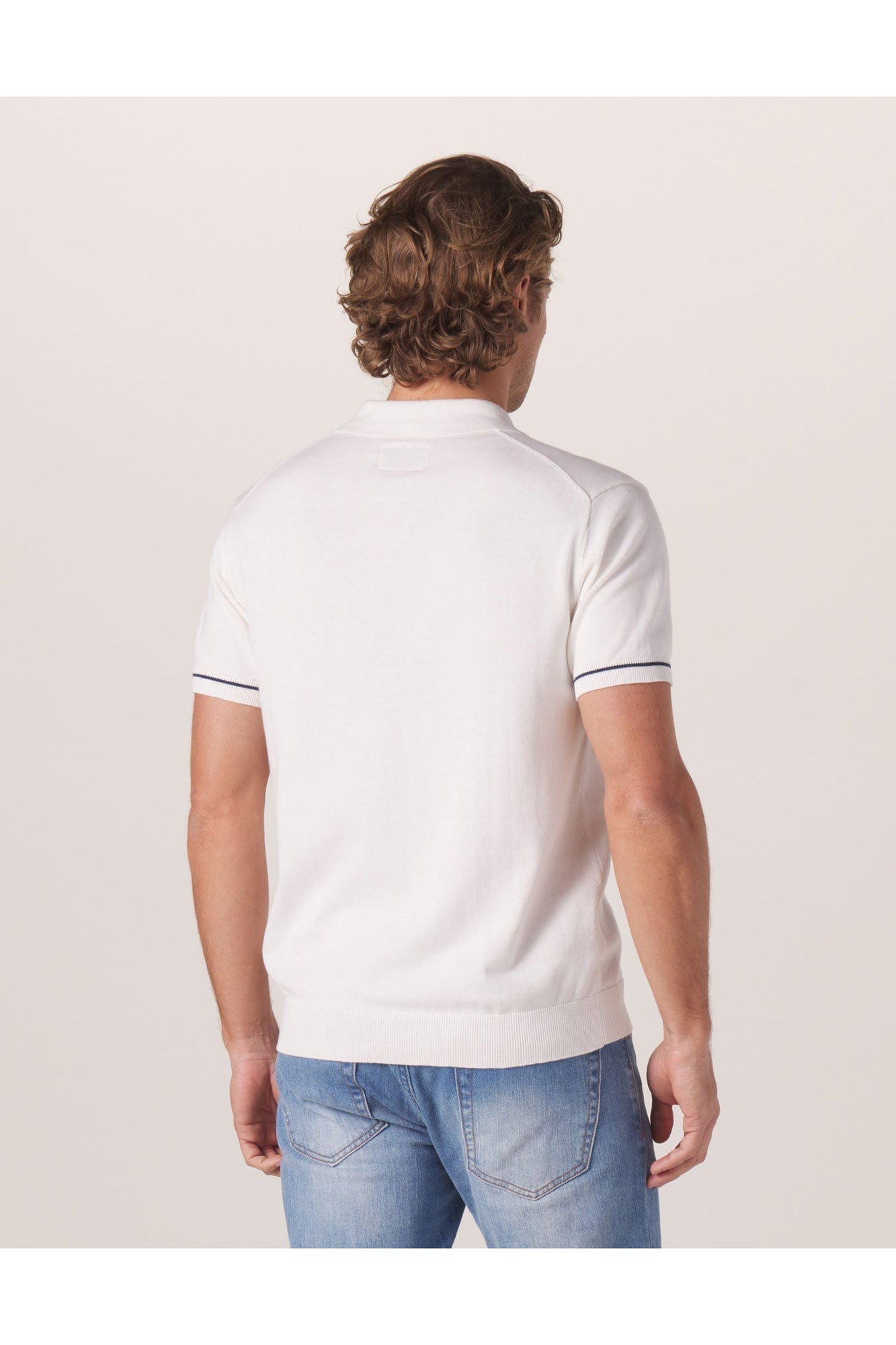 Men | Robles Knit Polo | White-Navy