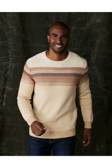 Men | Striped Ski Sweater | Beige Multi