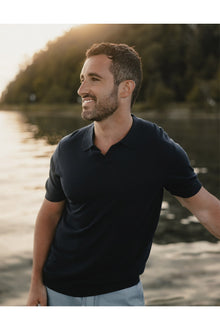 Men | Summer Linen-Blend Polo | Navy