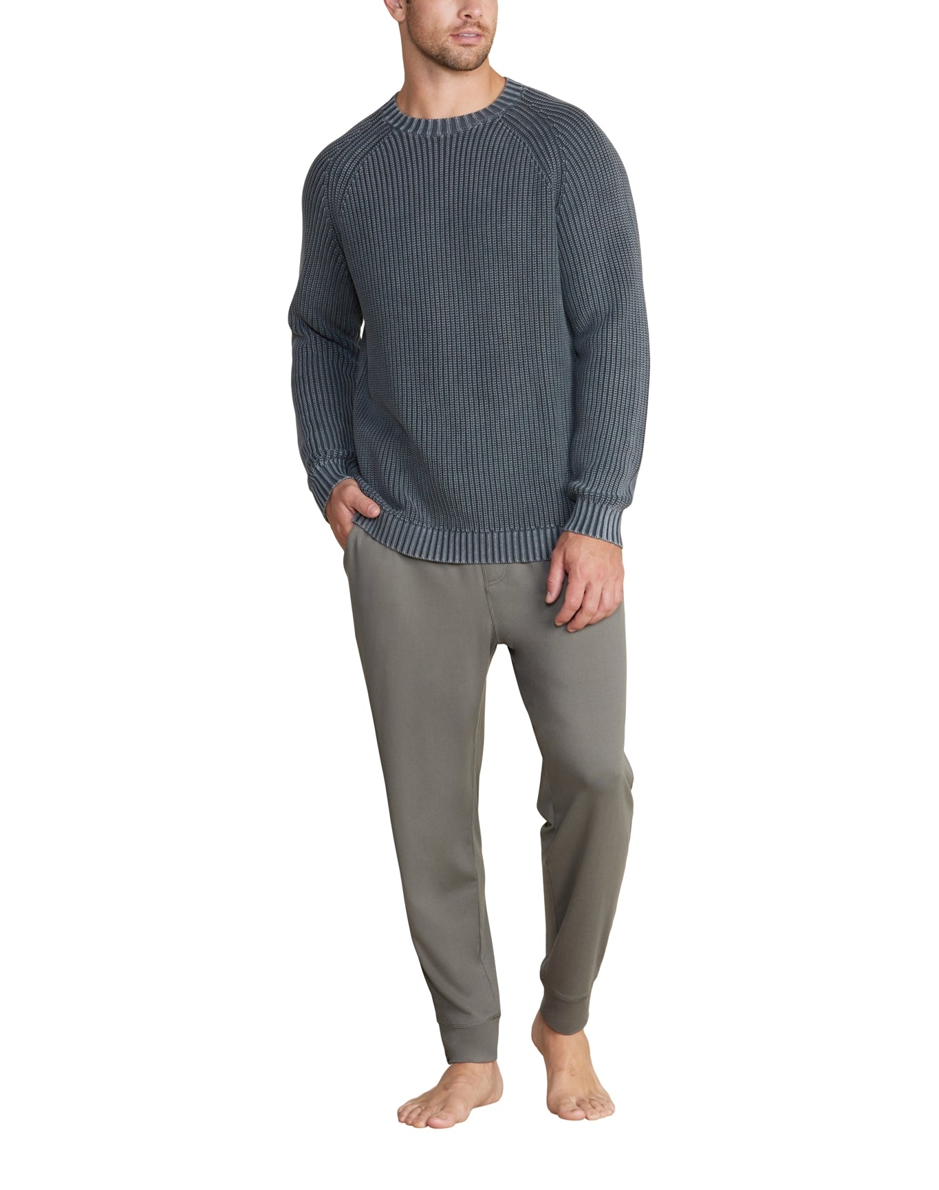 Men | Sunbleached Ribbed Pullover | Coal