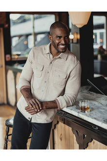 Men | Textured Knit Shirt | Tan