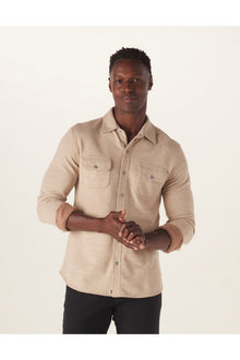 Men | Textured Knit Shirt | Tan