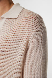 Men | Toni Open Collar Knit Polo | Moonbeam