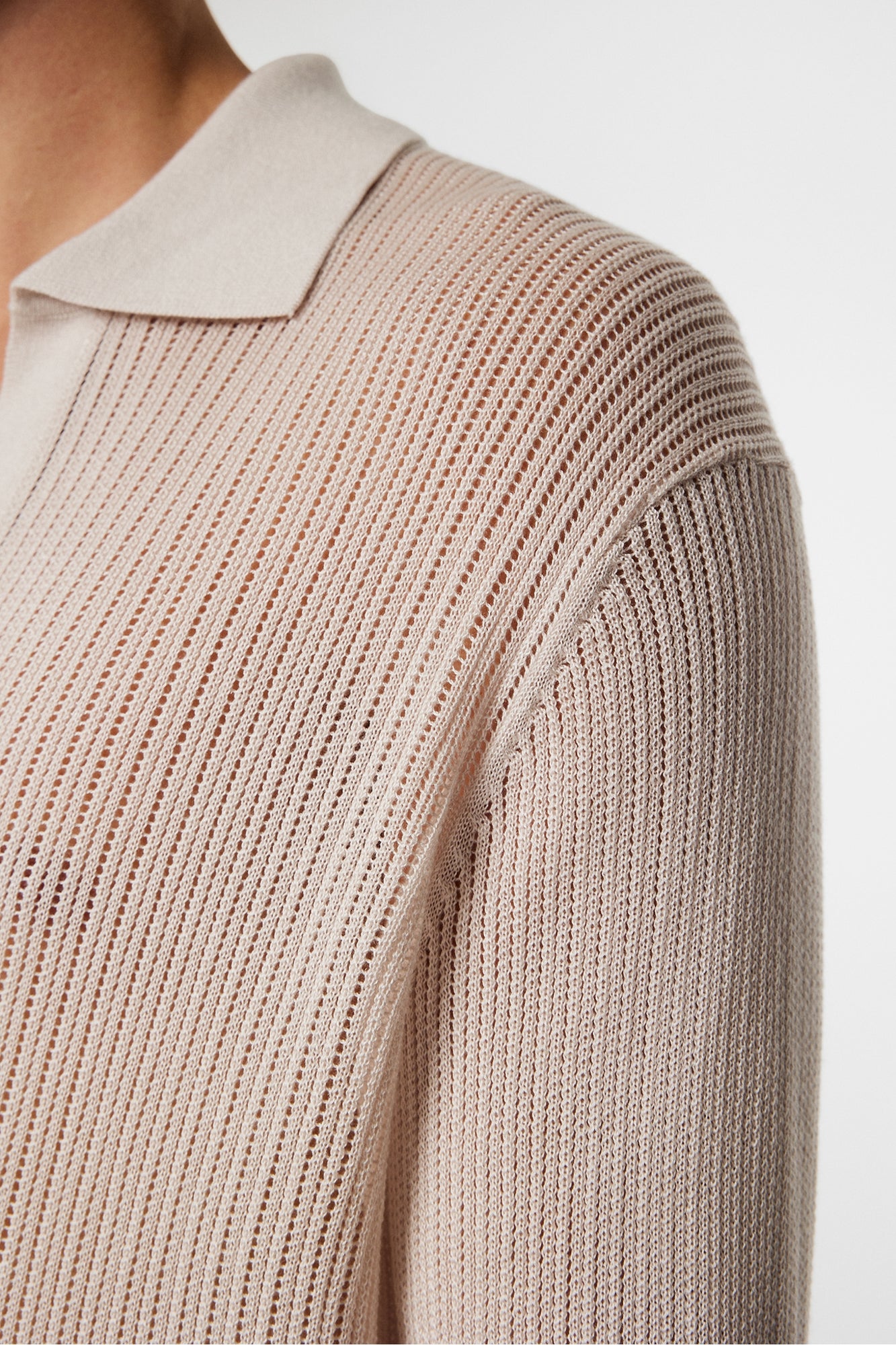 Men | Toni Open Collar Knit Polo | Moonbeam