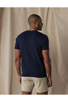 Men | Waffle Knit Sweater Tee | Navy