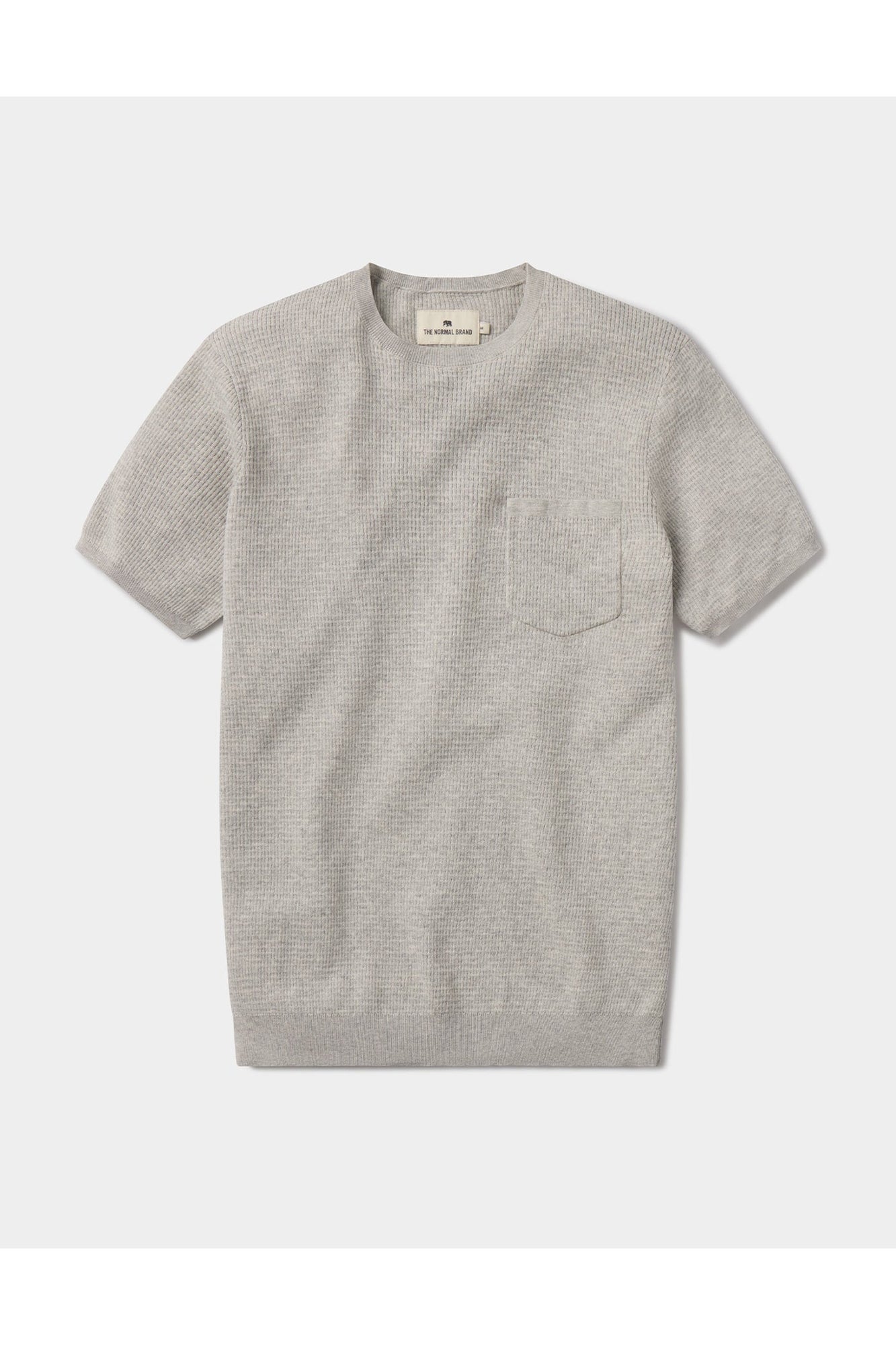 Men | Waffle Knit Sweater Tee | Stone