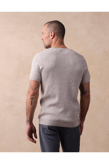 Men | Waffle Knit Sweater Tee | Stone