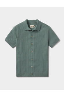 Men | Waffle Stitch Button Up | Juniper